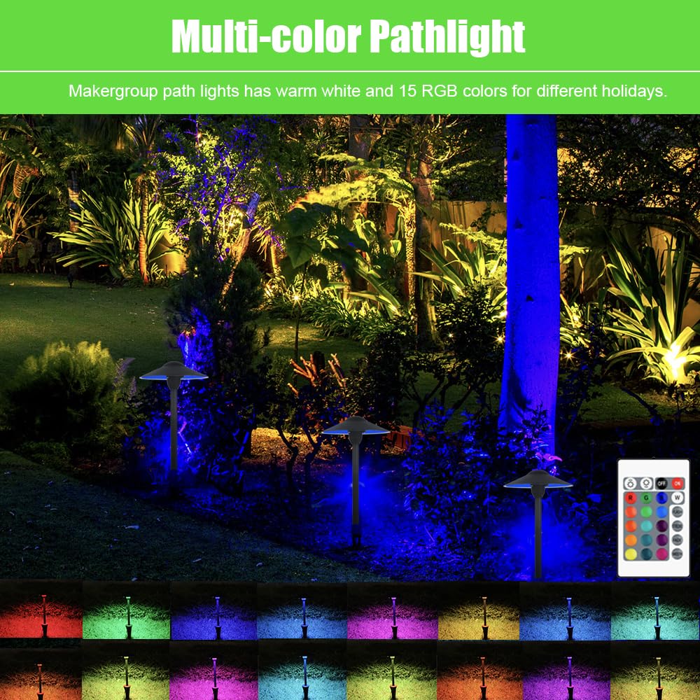 Makergroup Color Changing Pathway Lights Low Voltage 12V 24V